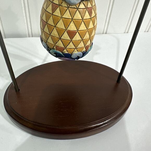 Jim Shore Pineapple Ornament Christmas/ Walnut Stand Included - Picture 4 of 4